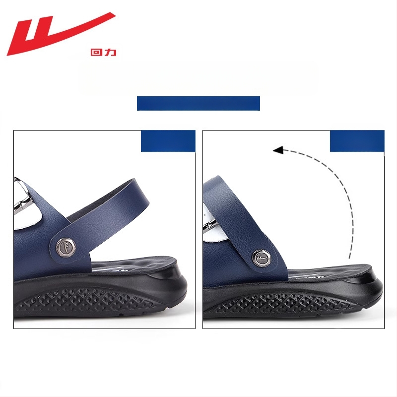 Meeste randSandaalid - avatud varbaga, kunst PU ülaosa, PU tald, kinnitusega