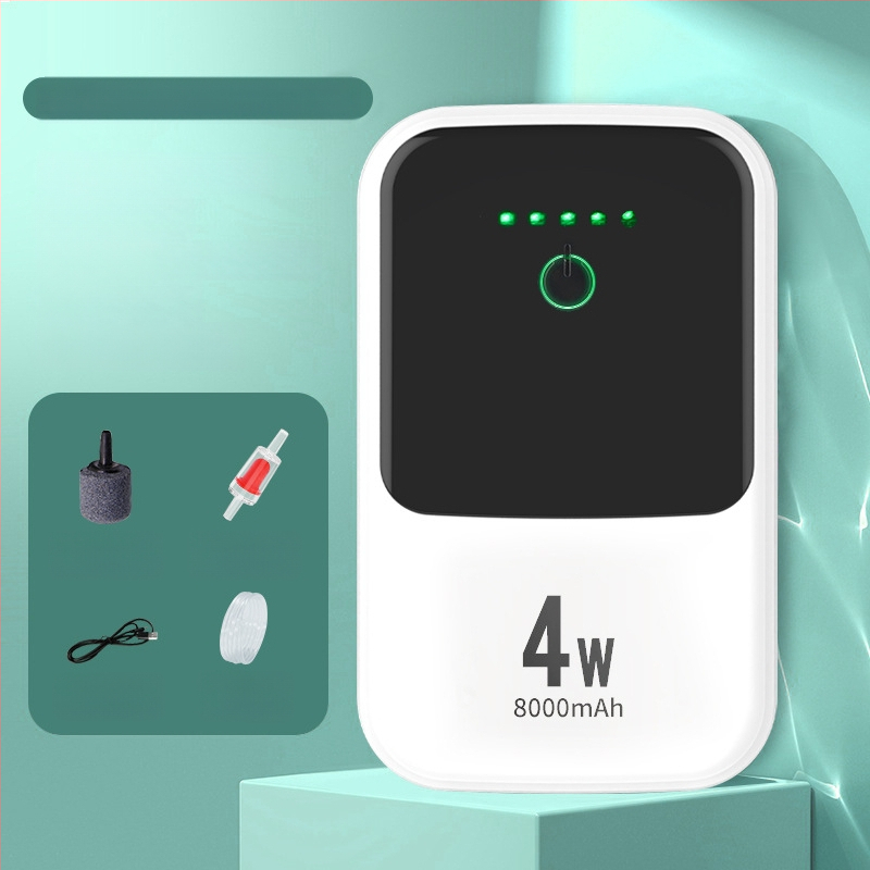 Įkraunama deguonies siurblys — nešiojamas, tylus, dviejų paskirčių skirtas lauko žvejybai ir namų žuvų auginimui