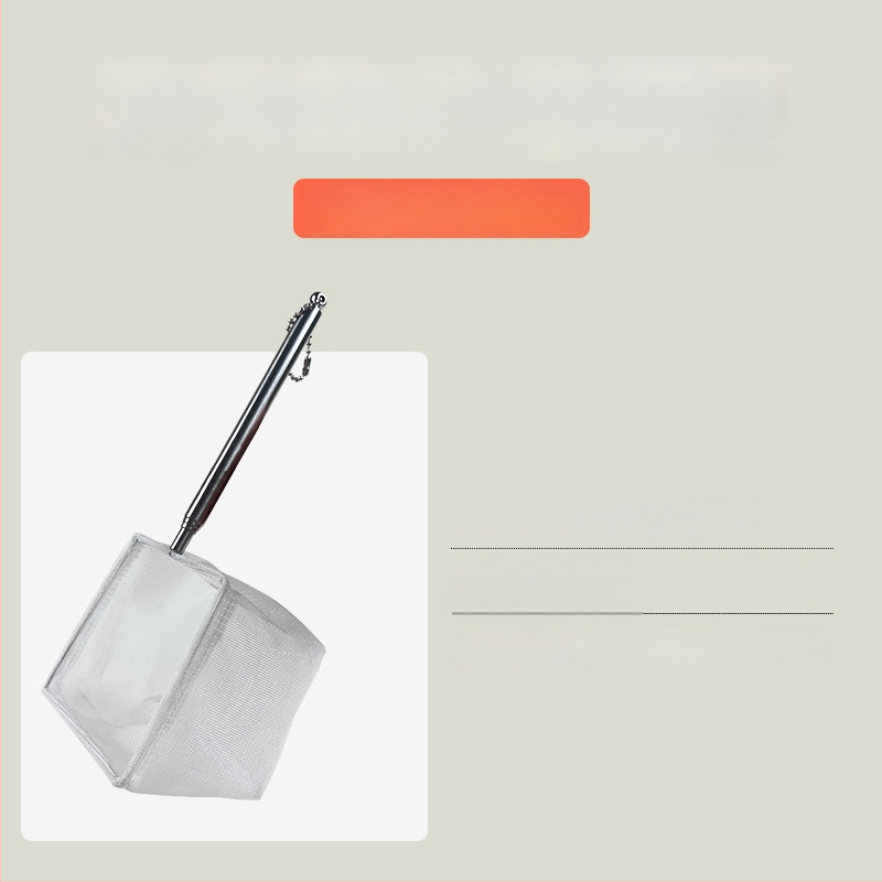 Nerūdijančio plieno sulankstomas žvejybos tinklas su ilga rankena, apvalios ir kvadratinės formos (50 g)