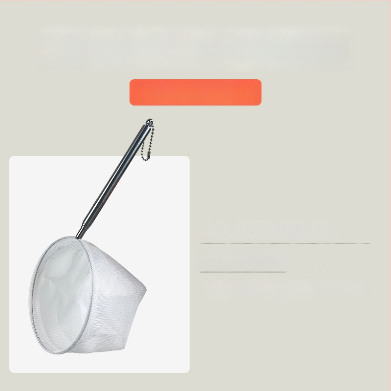 Nerūdijančio plieno sulankstomas žvejybos tinklas su ilga rankena, apvalios ir kvadratinės formos (50 g)