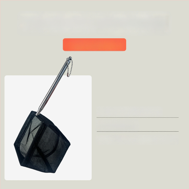 Nerūdijančio plieno sulankstomas žvejybos tinklas su ilga rankena, apvalios ir kvadratinės formos (50 g)