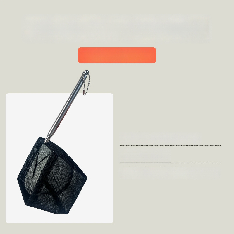 Nerūdijančio plieno sulankstomas žvejybos tinklas su ilga rankena, apvalios ir kvadratinės formos (50 g)