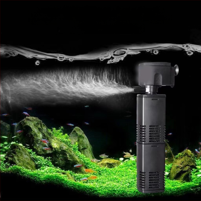 Quanlong įmontuotas 3-in-1 povandeninis akvariumo filtravimo siurblys oksigenacijai, plastmasinis korpusas