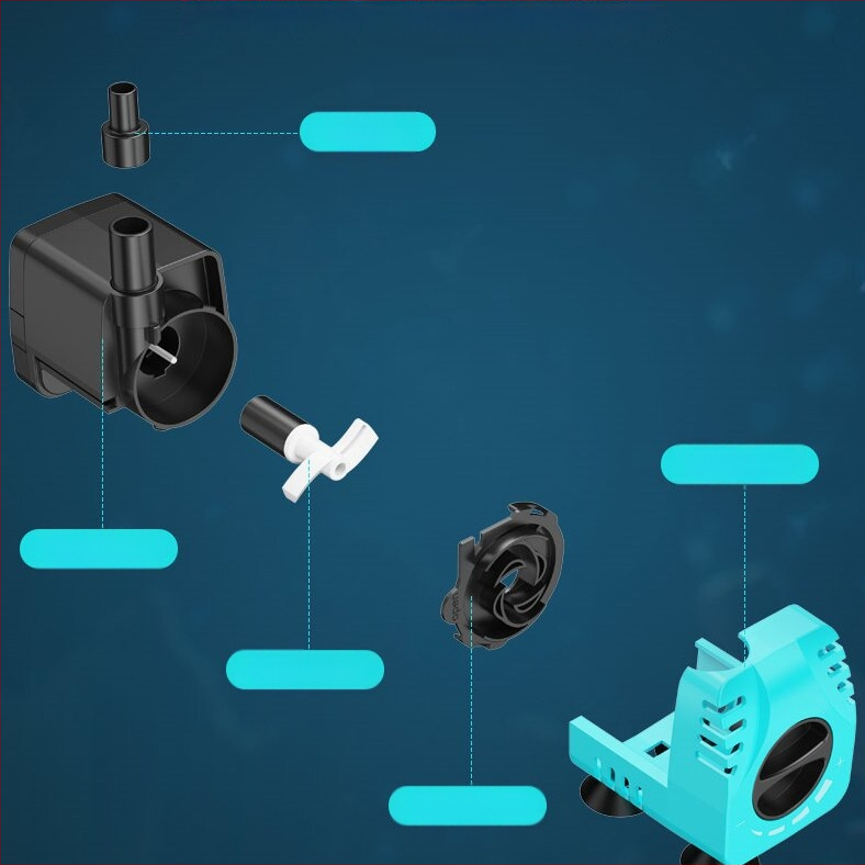 Povandeninė akvariumo siurblys su tyliai veikiančiu filtru, reguliuojamas srautas, didelis srautas, energijos taupymas, cirkuliacija prie dekoratyvinių akmenų