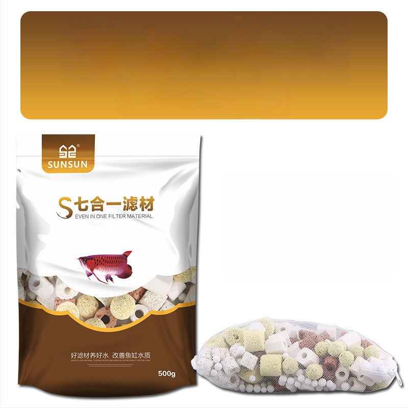 Akvariumo filtravimo medžiaga – Septyni viename filtravimas su Keraminiu žiedu, Biocheminės kamuoliukais, Maifan akmeniu, Vulkaniniu akmeniu; Svoris 0,5 kg; Prekė Sensen; Skirta gėlavandeniams žuvims