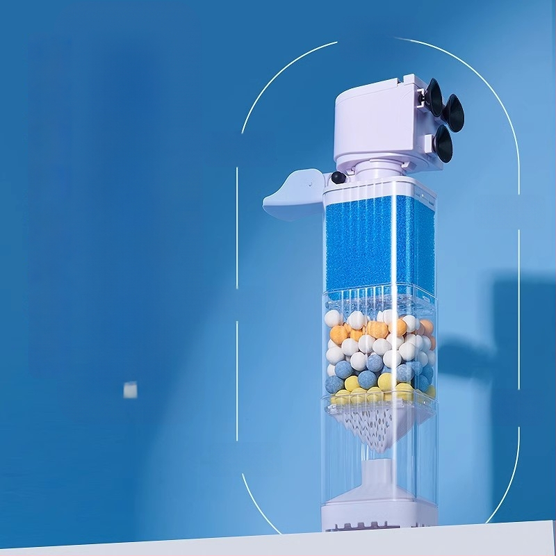 Yee akvariumo filtravimo sistema - 3-i-1 įmontuotas filtravimo siurblys su cirkuliacija, siurbimu ir deguonies gamyba (plastikas)