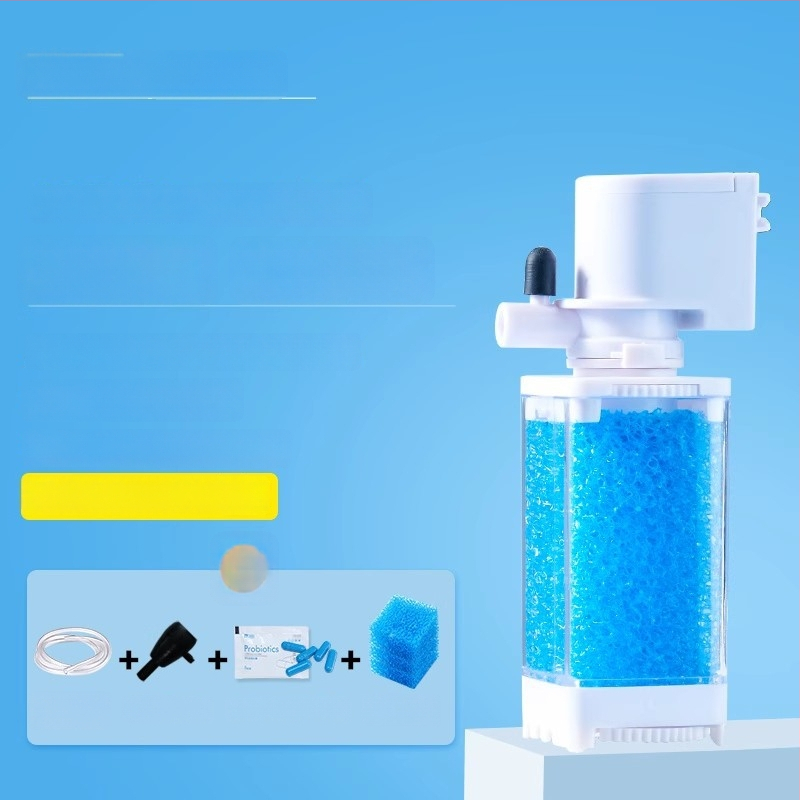 Yee akvariumo filtravimo sistema - 3-i-1 įmontuotas filtravimo siurblys su cirkuliacija, siurbimu ir deguonies gamyba (plastikas)