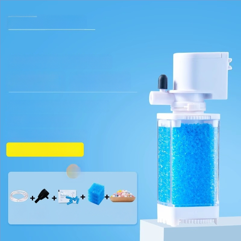 Yee akvariumo filtravimo sistema - 3-i-1 įmontuotas filtravimo siurblys su cirkuliacija, siurbimu ir deguonies gamyba (plastikas)