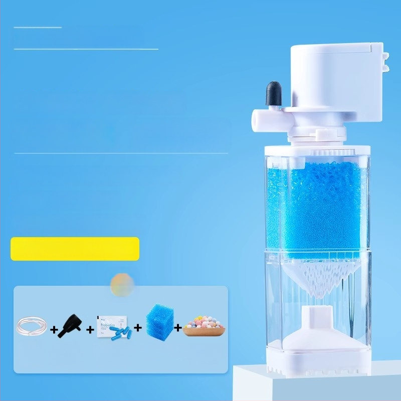 Yee akvariumo filtravimo sistema - 3-i-1 įmontuotas filtravimo siurblys su cirkuliacija, siurbimu ir deguonies gamyba (plastikas)