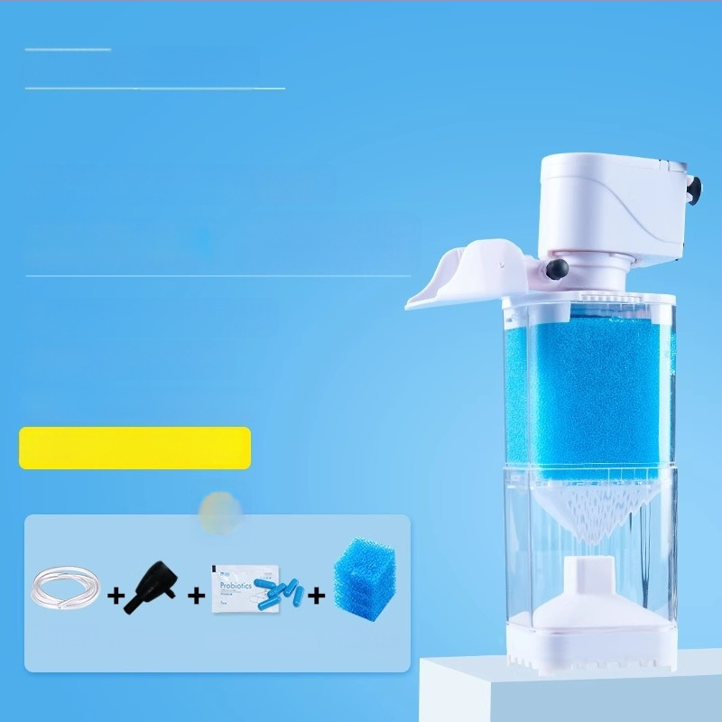 Yee akvariumo filtravimo sistema - 3-i-1 įmontuotas filtravimo siurblys su cirkuliacija, siurbimu ir deguonies gamyba (plastikas)