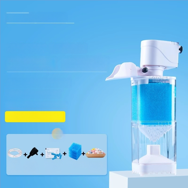 Yee akvariumo filtravimo sistema - 3-i-1 įmontuotas filtravimo siurblys su cirkuliacija, siurbimu ir deguonies gamyba (plastikas)