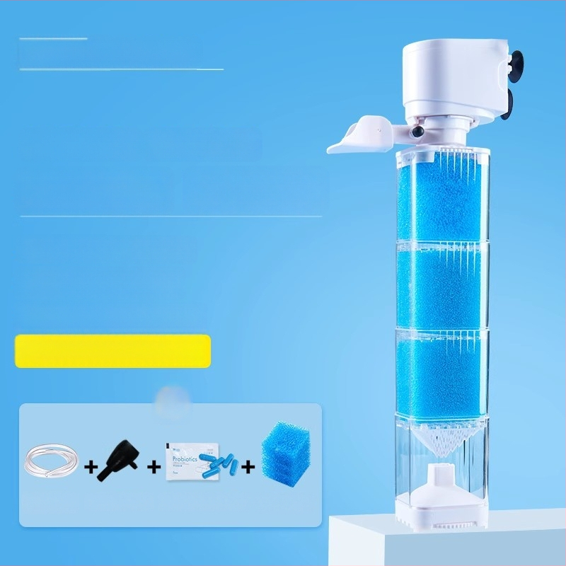 Yee akvariumo filtravimo sistema - 3-i-1 įmontuotas filtravimo siurblys su cirkuliacija, siurbimu ir deguonies gamyba (plastikas)