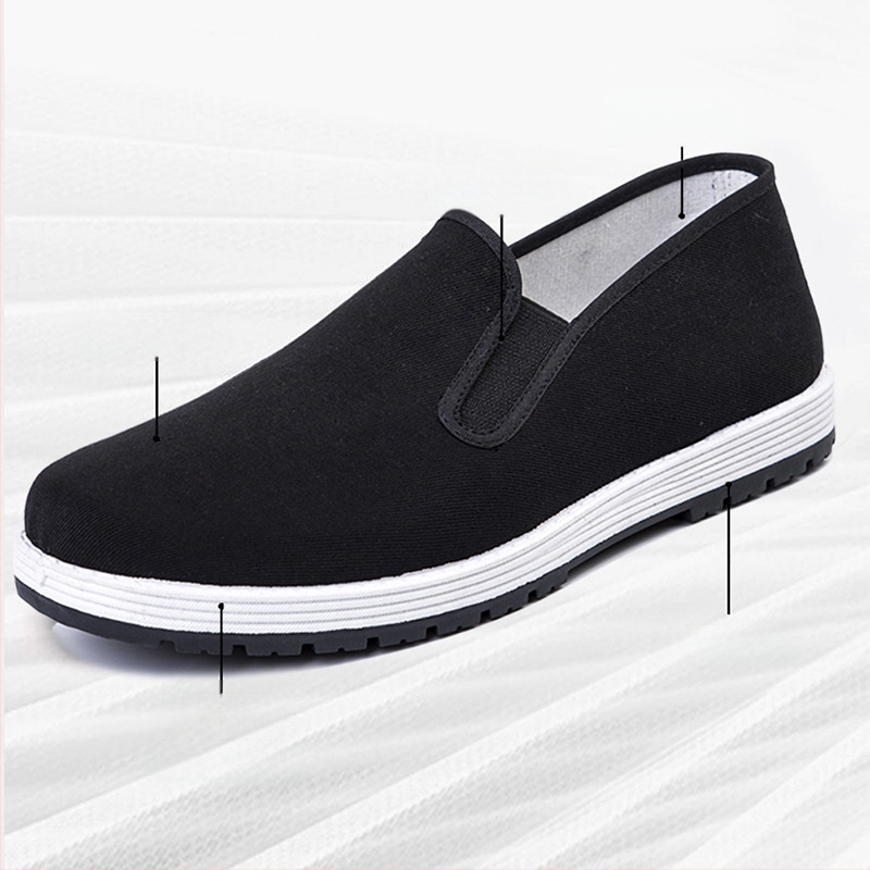 Unisex drobės slip-on batai, kvėpuojantis viršus, injekciškai formuotas padas, žemas profilis