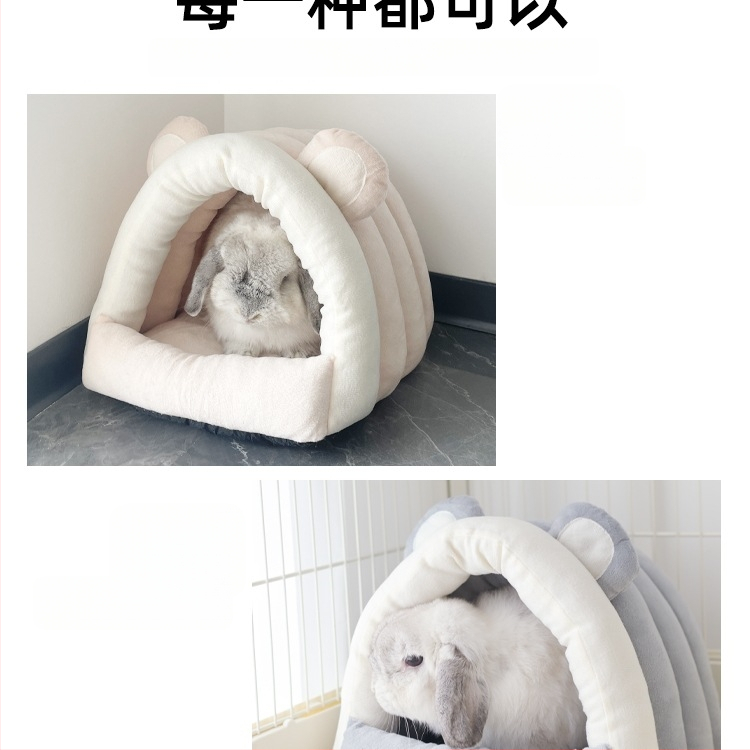 Naminių gyvūnėlių lizdas – žiemiškai šilta guolis triušiams ir mažiems žvėreliams; Medžiaga: šilko gėlės