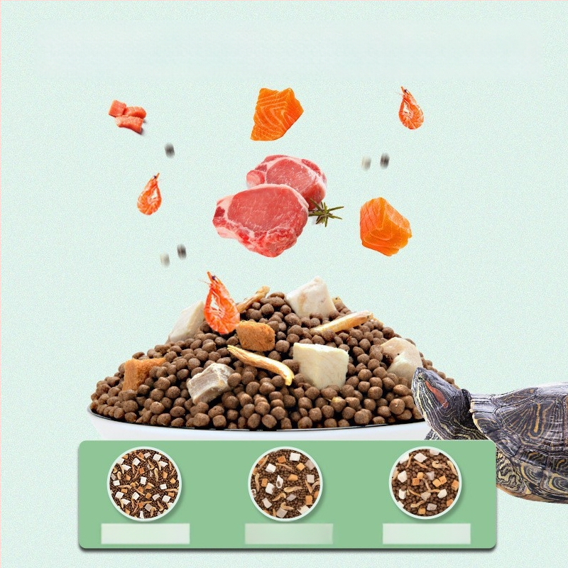 Kilpkonnade toit - kõrge proteiinisisaldusega ujuvad graanulid väikestele akvaariumikilpkonnadele, Yee bränd, 20 tk, 0,5 kg