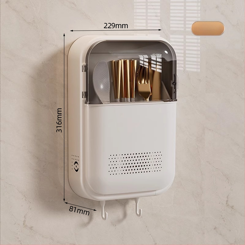 Sienas stiprināms chopstick uzglabāšanas grozs | virtuve, PP materiāls, Chopstick Tube sērija, nosūcējs trauciņš ēdienam, logotipa drukāšana pieejama