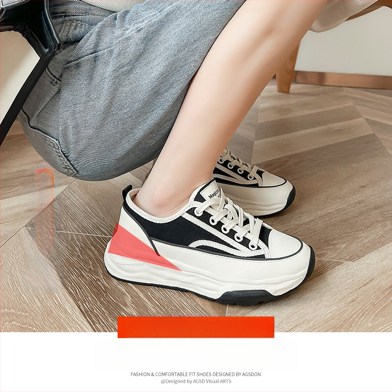 Sieviešu audekla platformas kurpes – apaļa purngala forma, audekla augšdaļa, 3–5 cm platformas augstums, gumijas zole, šņores