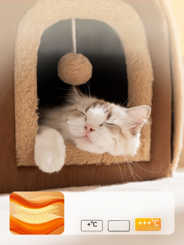 Kaķu ligzda mājiņa – visu sezonu, daļēji slēgta kaķu patvērumu, silta rudens un ziemā; Materiāli: Birch fleece, PP cotton; Piemērots Totoro