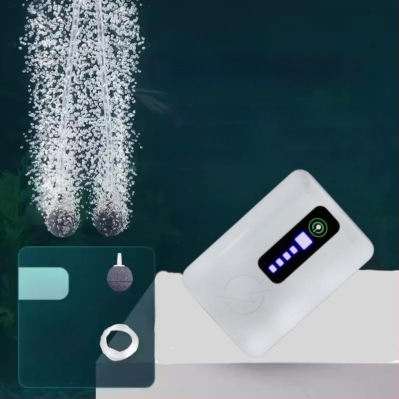 Kompakti USB deguonies siurblys akvariumui – įkraunama ličio baterija, nešiojamas, dvigubo naudojimo žvejybai ir lauko veiklai