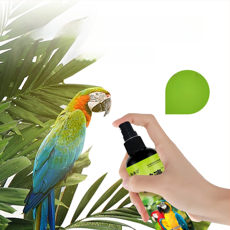 Lindude parasiitide ja sulgede ektoparasiitide vastu sprei probiootikumiga – rohekas pipra seemnete põhine formulatsioon; Kaubamärk: Jiumutang; Pärimus: Nanyang, Henan; Mõeldud lindudele