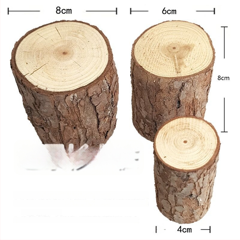 Puidust hamsterkasti kaunistuste komplekt: männipuidust tükid koos koorega, ümmargused puidust vardad, tahked puidust ehted, ronimisastmed ja platvormi tara mänguasjade jaoks