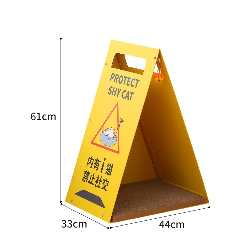 MAIZAI Puidust kassipesa – Tänavamärgi kujuline pesa kassidele