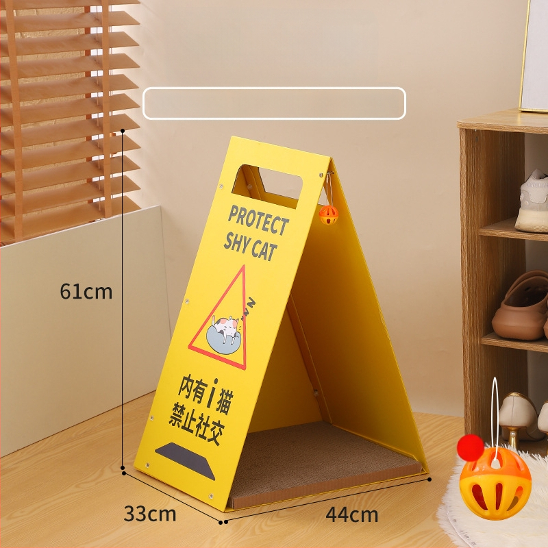 MAIZAI Puidust kassipesa – Tänavamärgi kujuline pesa kassidele