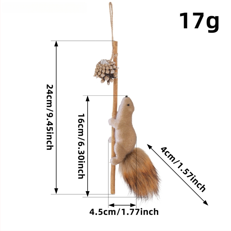 Stalo dekoras iš putų medžiagos su squirrel detalėmis – Kalėdinė dekoracija, rekvizitas patalpų išdėstymui