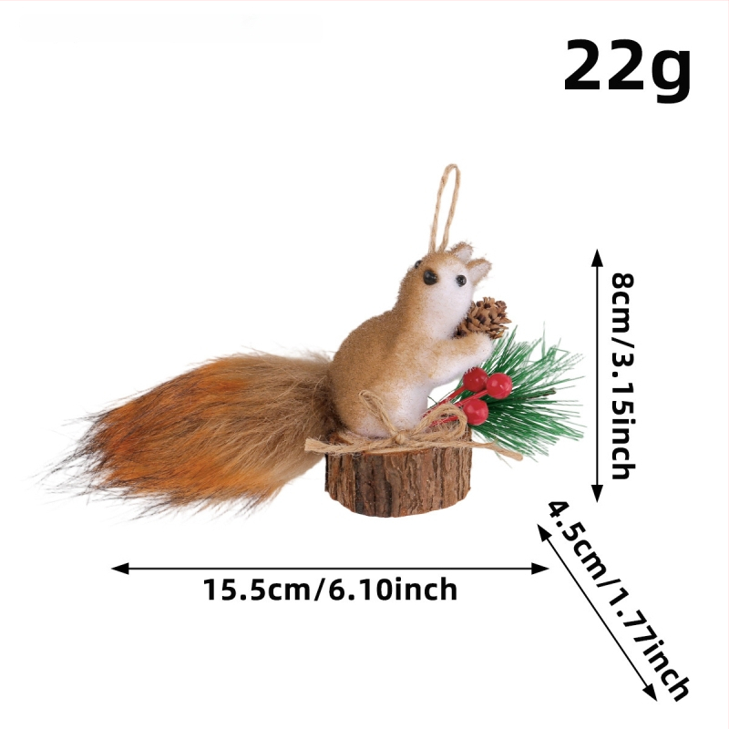 Stalo dekoras iš putų medžiagos su squirrel detalėmis – Kalėdinė dekoracija, rekvizitas patalpų išdėstymui