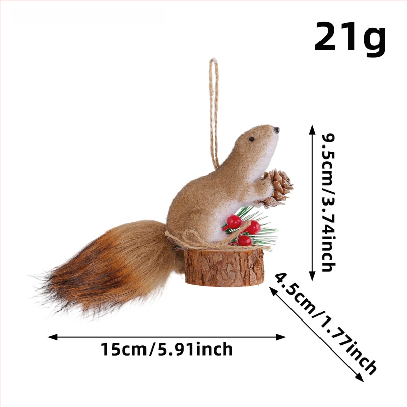 Stalo dekoras iš putų medžiagos su squirrel detalėmis – Kalėdinė dekoracija, rekvizitas patalpų išdėstymui