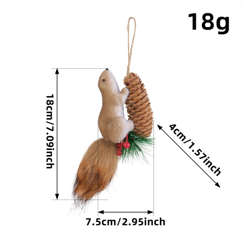 Stalo dekoras iš putų medžiagos su squirrel detalėmis – Kalėdinė dekoracija, rekvizitas patalpų išdėstymui