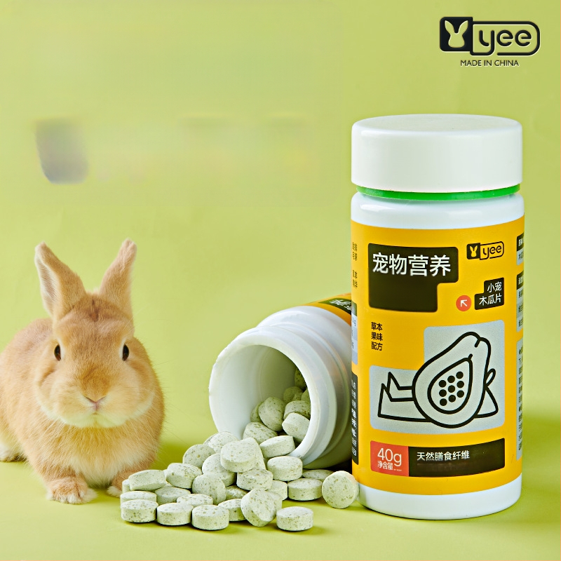 Yee sausa ėdalo triušiams, hamsters ir činčiloms — užkandis plaukų pašalinimui, 100 g