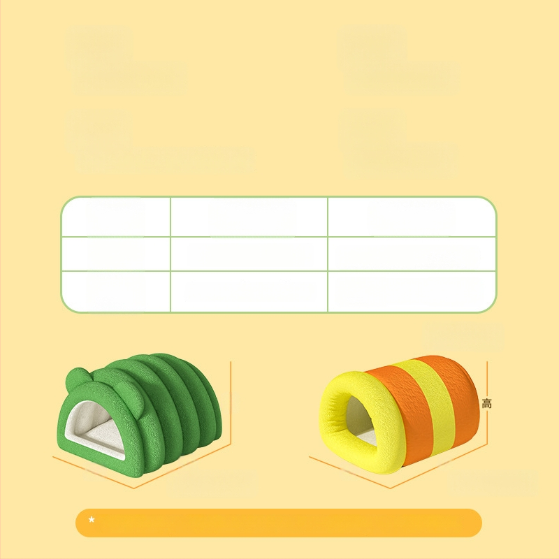 Hamsteri soe PP puuvillane pesa - fleecevooder, paksenenud, ovaalne kuju, sisesruumide jaoks, karikatuuri stiil