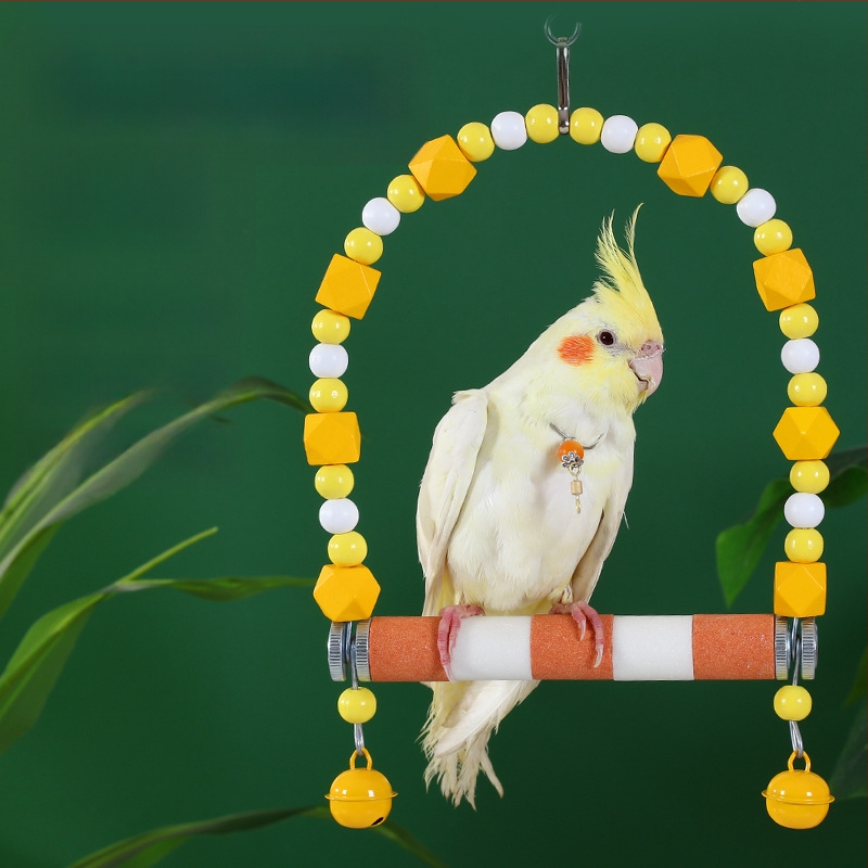 Papūgų žaislų ir priedų rinkinys – specialus sūpynės žiedas paukščiams, nagų šlifavimo lazdelė, tigro rašto dizainas, narvo laipteliai, kramymo žaislas (Kilmė: Shandong; Amžius: Suaugęs; Svoris: 10; Kategorija: Namų gyvūnas)