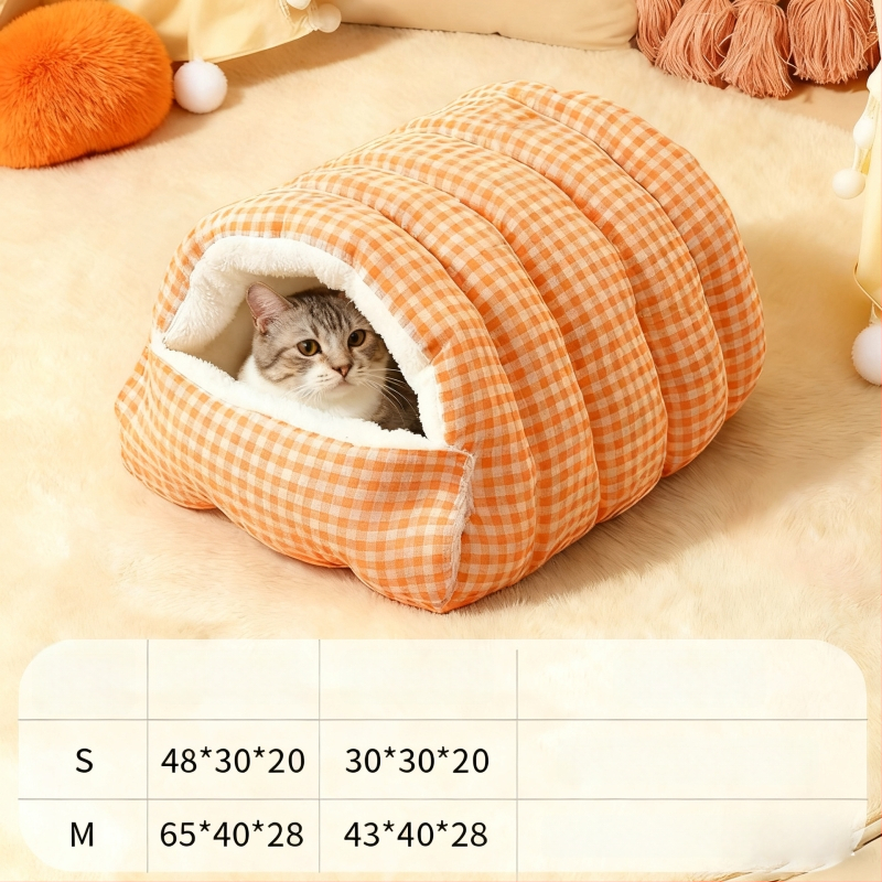 Lemmikloomade pesa - suletud kassipesa kõigi aastaaegade jaoks, talvise soojus, PP materjal, eemaldatav ja pestav