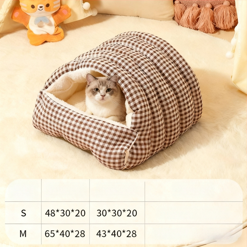 Lemmikloomade pesa - suletud kassipesa kõigi aastaaegade jaoks, talvise soojus, PP materjal, eemaldatav ja pestav