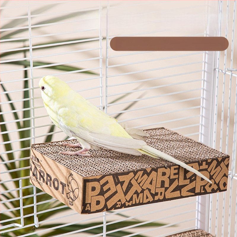 Kartongist papagoi mänguasja platvormiga nokklihvimiseks – kasti lisavarustus Chengxi