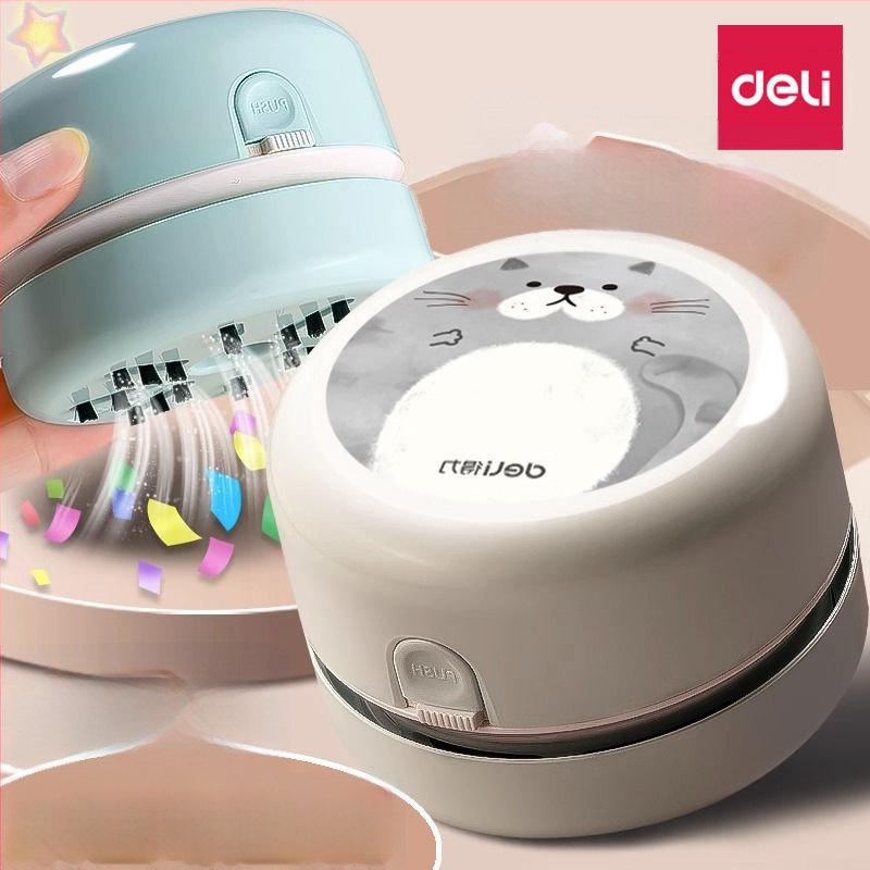 Galda tīrītājs, uzlādējams elektriskais vakuums, plastmasas konstrukcija, karikatūras stila dizains, piemērots gumijas atkritumu un zīmējumu drupaču tīrīšanai