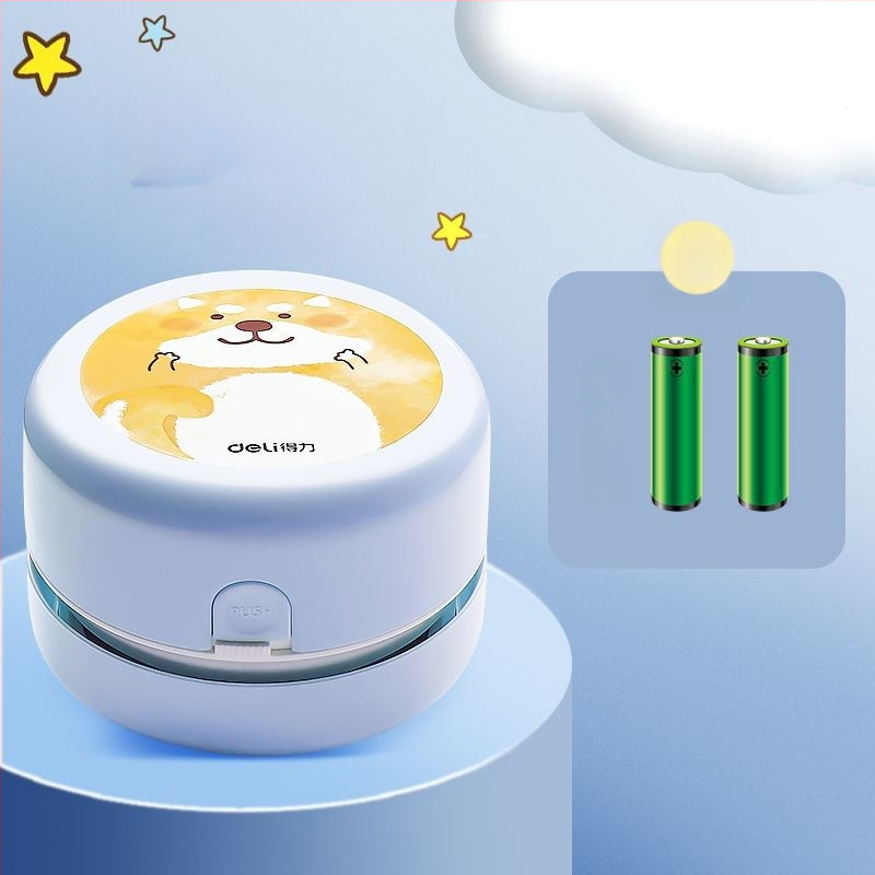 Galda tīrītājs, uzlādējams elektriskais vakuums, plastmasas konstrukcija, karikatūras stila dizains, piemērots gumijas atkritumu un zīmējumu drupaču tīrīšanai
