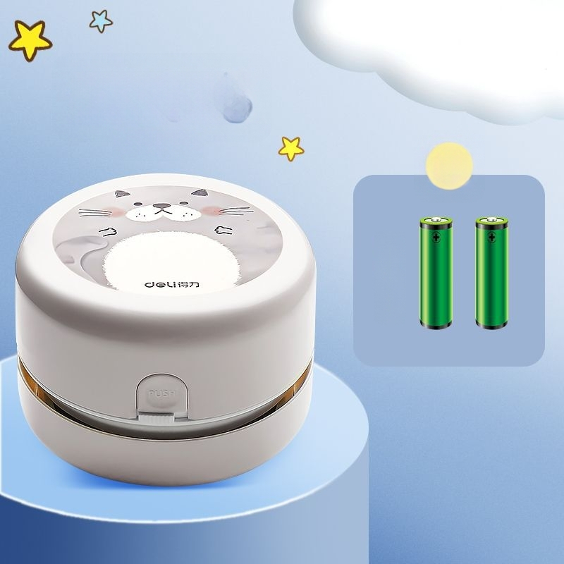 Galda tīrītājs, uzlādējams elektriskais vakuums, plastmasas konstrukcija, karikatūras stila dizains, piemērots gumijas atkritumu un zīmējumu drupaču tīrīšanai