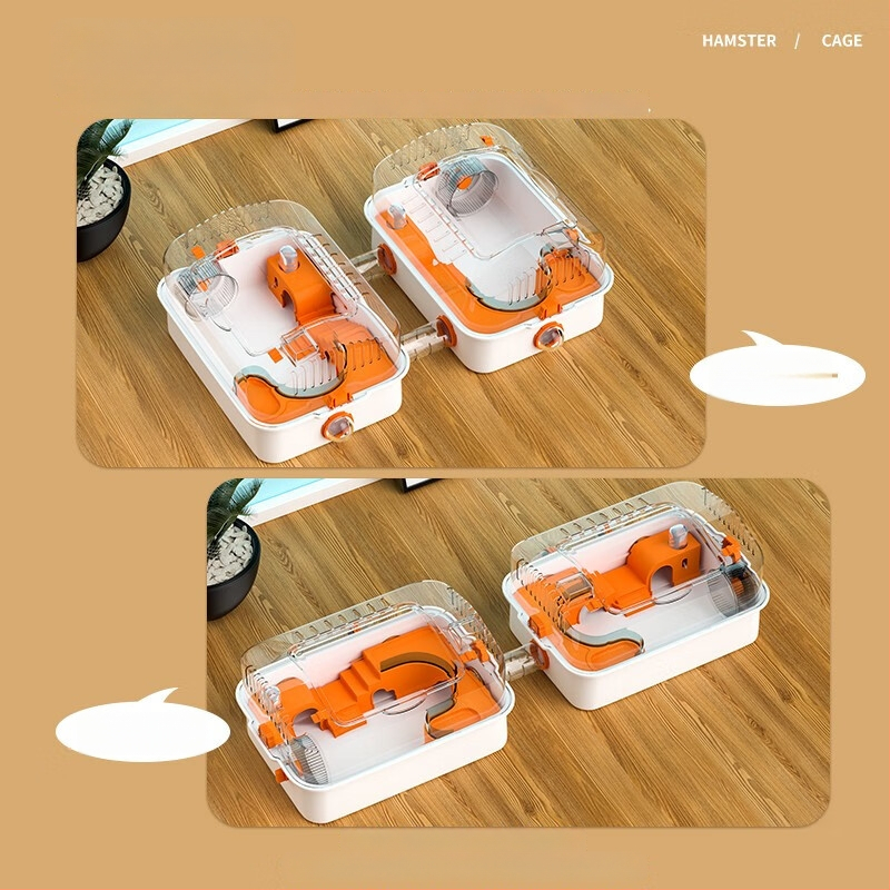 Hamsteri puur ja mänguasjade komplekt — plastikust, ristkülikukujuline kuju, ventileeritud ja kergesti puhastatav, sobib siseriiklikuks ja väliseks kasutamiseks