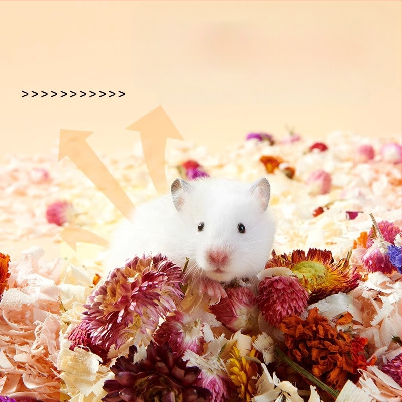 Hamsterio pagalvėlė su gėlių ir žolynų raštu | dezodoruojanti pagalvėlė | medžiaga: gėlės ir augalai | prekės ženklas Yee | mažiems gyvūnėliams