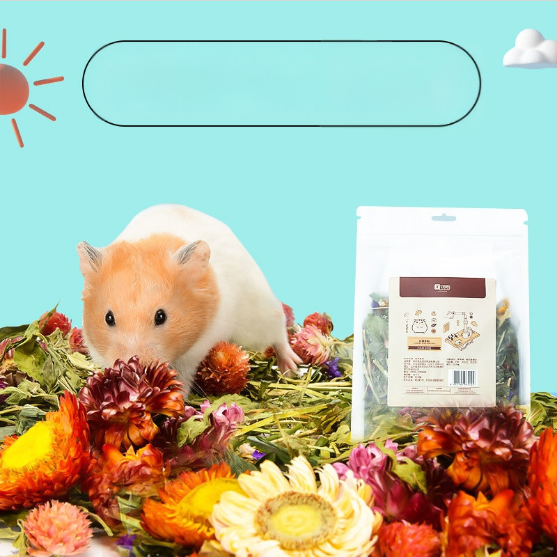 Hamsterio pagalvėlė su gėlių ir žolynų raštu | dezodoruojanti pagalvėlė | medžiaga: gėlės ir augalai | prekės ženklas Yee | mažiems gyvūnėliams