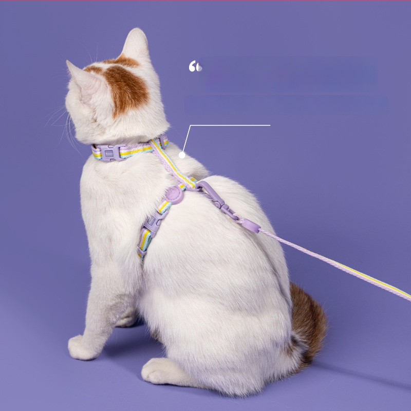 Katės harnasas ir pavadėlis – krūtinės liemenės stilius, reguliuojamas, atsparus pabėgimui, audinys