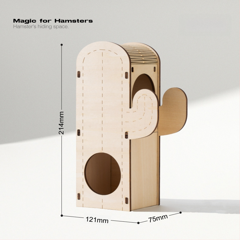 Medinis daugiapakopis hamsterio labirintas su lizdu nameliu - Medžiaga: daugiasluoksė plokštė, akrilas; Prekės ženklas: Meow wang ye; Kategorija: naminių gyvūnėlių priežiūros įrankiai