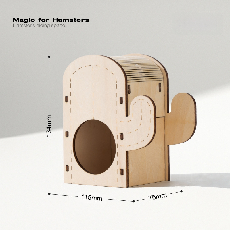 Medinis daugiapakopis hamsterio labirintas su lizdu nameliu - Medžiaga: daugiasluoksė plokštė, akrilas; Prekės ženklas: Meow wang ye; Kategorija: naminių gyvūnėlių priežiūros įrankiai