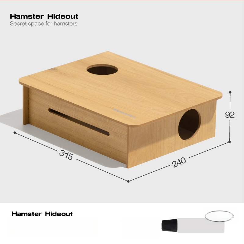 Medinis daugiapakopis hamsterio labirintas su lizdu nameliu - Medžiaga: daugiasluoksė plokštė, akrilas; Prekės ženklas: Meow wang ye; Kategorija: naminių gyvūnėlių priežiūros įrankiai