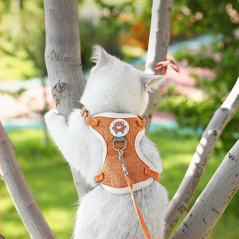 Vesti stiilis lemmiklooma harnass koos jalutuskoaga kassidele ja väikestele–keskmise suurusega koertele, kangas, vastupidav pääsemisele