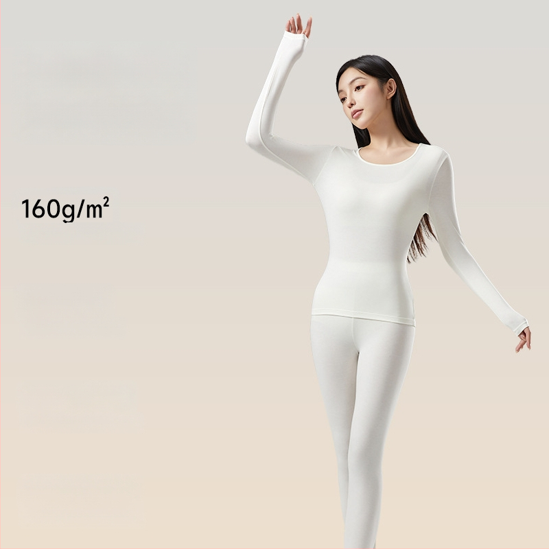 Moterų modalinis terminis pagrindinis rinkinys – plonas, vieno sluoksnio, šildymas, antibakterinis, 51,5% modalas