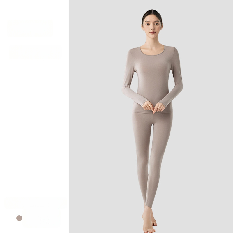 Moterų modalinis terminis pagrindinis rinkinys – plonas, vieno sluoksnio, šildymas, antibakterinis, 51,5% modalas